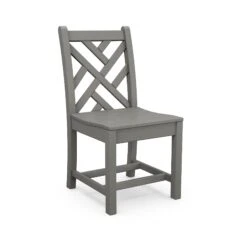 POLYWOOD Chippendale Outdoor Dining Side Chair -HomeNest Store Chippendale Outdoor Dining Side Chair CDD100GY Slate Grey