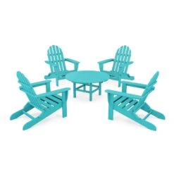 POLYWOOD Classic Folding Adirondack 5-Piece Conversation Group -HomeNest Store Classic Folding Adirondack 5 Piece Conversation Group PWS119 1 AR Aruba