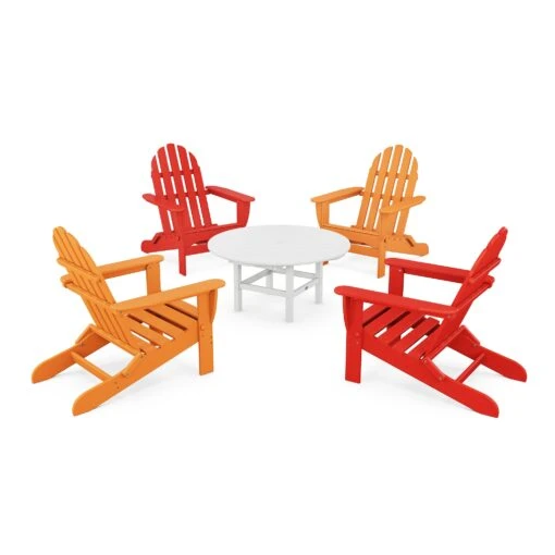 POLYWOOD Classic Folding Adirondack 5-Piece Conversation Group - Image 13
