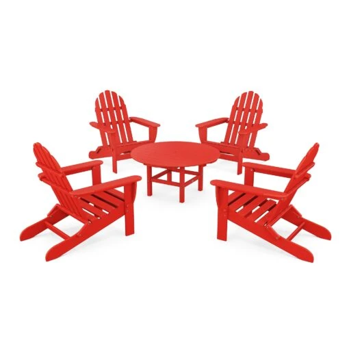 POLYWOOD Classic Folding Adirondack 5-Piece Conversation Group - Image 10