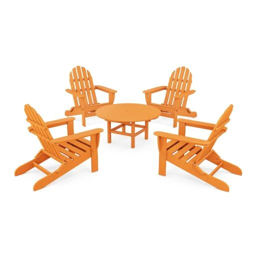 POLYWOOD Classic Folding Adirondack 5-Piece Conversation Group - Image 11