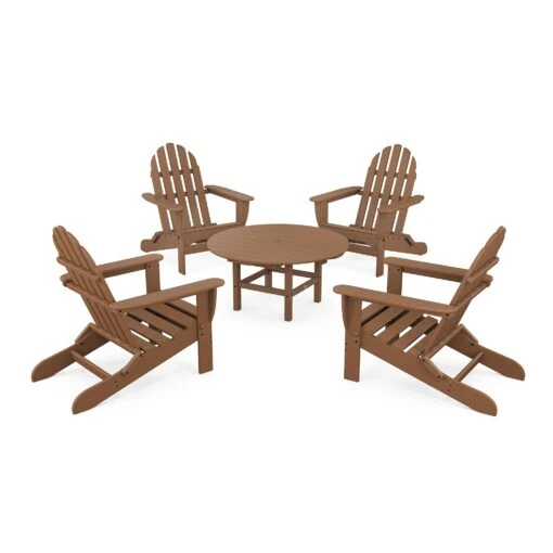 POLYWOOD Classic Folding Adirondack 5-Piece Conversation Group - Image 4
