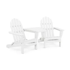 POLYWOOD Classic Folding Adirondacks With Connecting Table -HomeNest Store Classic Folding Adirondacks with Connecting Table PWS562 1 WH White