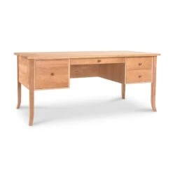 Large Wood Flare Leg Executive Desk -HomeNest Store Classic Shaker Flare Leg Large Executive Desk Natural Maple