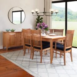 Contemporary Shaker Chair -HomeNest Store Classic Shaker Rectangular Solid Top Dining Table Life 1