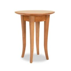 Classic Shaker Round Flare Leg End Table -HomeNest Store Classic Shaker Round Flare Leg End Table 18 Inch Natural Cherry