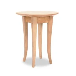 Classic Shaker Round Flare Leg End Table -HomeNest Store Classic Shaker Round Flare Leg End Table 18 Inch Natural Maple