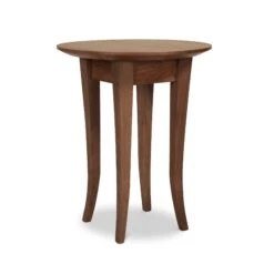 Classic Shaker Round Flare Leg End Table -HomeNest Store Classic Shaker Round Flare Leg End Table 18 Inch Natural Walnut