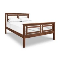 Contemporary Cable Bed -HomeNest Store Contemporary Cable Bed Queen Natural Walnut