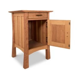 Contemporary Craftsman 1-Drawer Nightstand With Door -HomeNest Store Contemporary Craftsman 1 Drawer Nightstand with Door 3