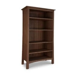 Contemporary Craftsman Custom Bookcase -HomeNest Store Contemporary Craftsman Custom Bookcase 72 Inch Natural Walnut