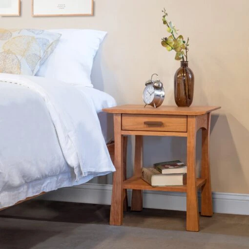 Contemporary Craftsman 1-Drawer Open Shelf Nightstand - Image 7