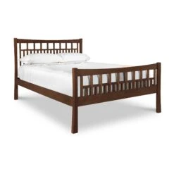 Contemporary Craftsman High Footboard Bed -HomeNest Store Contemporary Craftsmen High Footboard Bed Queen Natural Walnut