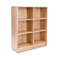 Contemporary Wide Bookcase -HomeNest Store Contemporary Wide Bookcase 48 Wide Natural Maple