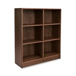 Contemporary Wide Bookcase -HomeNest Store Contemporary Wide Bookcase 48 Wide Natural Walnut