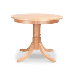 Duncan-Phyfe Round Pedestal Dining Table -HomeNest Store Duncan Phyfe Round Solid Top Pedestal Table 36 Inch Natural Maple
