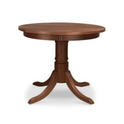 Duncan-Phyfe Round Pedestal Dining Table -HomeNest Store Duncan Phyfe Round Solid Top Pedestal Table 36 Inch Natural Walnut