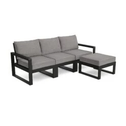 POLYWOOD EDGE 4-Piece Modular Deep Seating Set With Ottoman