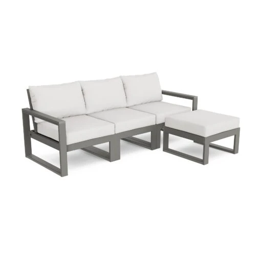 POLYWOOD EDGE 4-Piece Modular Deep Seating Set With Ottoman - Image 3