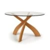 Entwine Round Glass Top Dining Table -HomeNest Store Entwine Cherry Round Glass Top Table