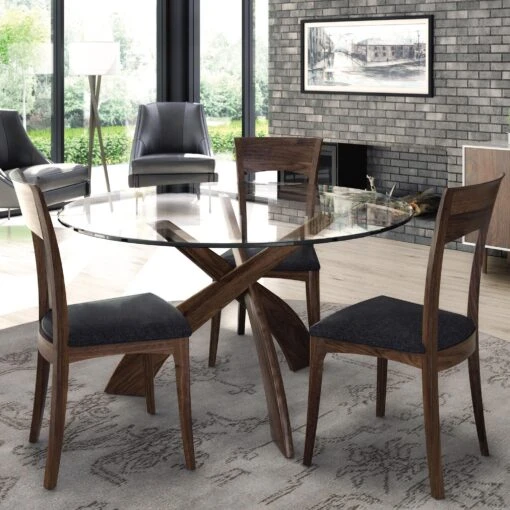 Entwine Round Glass Top Dining Table - Image 4