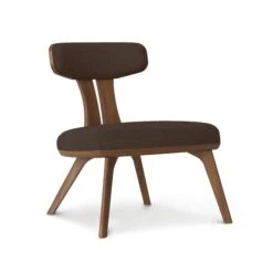 Estelle Walnut Lounge Chair -HomeNest Store Estelle Walnut Lounge Chair Brazil Fabric