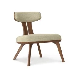 Estelle Walnut Lounge Chair -HomeNest Store Estelle Walnut Lounge Chair Hemp Fabric
