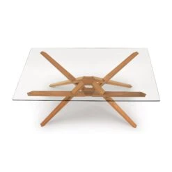 Exeter Rectangular Glass Top Table -HomeNest Store Exeter Cherry Glass Top Rectangular Table 2