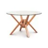 Exeter Round Glass Top Table -HomeNest Store Exeter Cherry Round Glass Top Table