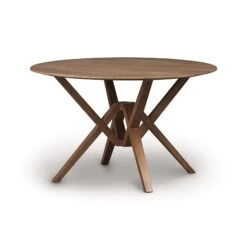 Exeter Round Solid Top Dining Table -HomeNest Store Exeter Cherry Round Table 48 Inch Saddle Cherry