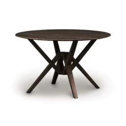 Exeter Round Solid Top Dining Table -HomeNest Store Exeter Cherry Round Table 48 Inch Smoke Cherry