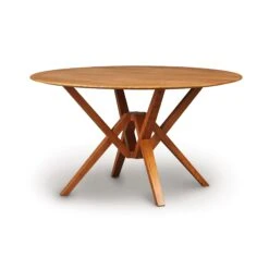 Exeter Round Solid Top Dining Table -HomeNest Store Exeter Cherry Round Table 54 Inch Autumn Cherry