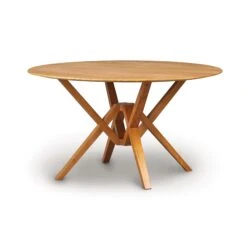 Exeter Round Solid Top Dining Table -HomeNest Store Exeter Cherry Round Table 54 Inch Natural Cherry
