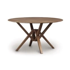 Exeter Round Solid Top Dining Table -HomeNest Store Exeter Cherry Round Table 54 Inch Saddle Cherry
