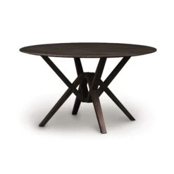 Exeter Round Solid Top Dining Table -HomeNest Store Exeter Cherry Round Table 54 Inch Smoke Cherry