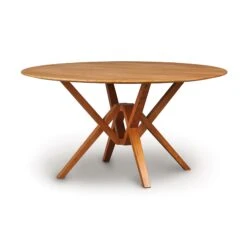 Exeter Round Solid Top Dining Table -HomeNest Store Exeter Cherry Round Table 60 Inch Autumn Cherry