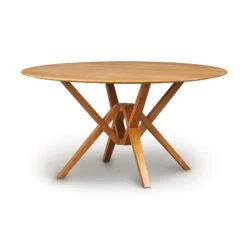 Exeter Round Solid Top Dining Table -HomeNest Store Exeter Cherry Round Table 60 Inch Natural Cherry