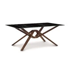 Exeter Sintered Stone Top Table -HomeNest Store Exeter Sintered Stone Top Table 42x72 Natural Walnut Sahara Noir