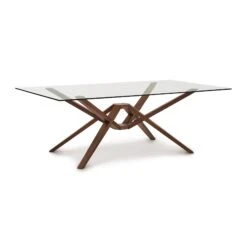 Exeter Rectangular Glass Top Table -HomeNest Store Exeter Walnut Glass Top Rectangular Table 48x84 ab0601e5 0589 4762 be60 a34c521f933b