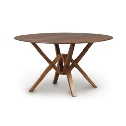 Exeter Round Solid Top Dining Table -HomeNest Store Exeter Walnut Round Table 54 Inch
