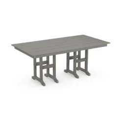 POLYWOOD Farmhouse 37" X 72" Dining Table -HomeNest Store FDT3772GY Slate Grey