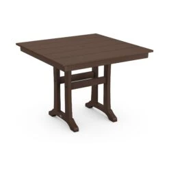 POLYWOOD Farmhouse Trestle 37" Dining Table -HomeNest Store Farmhouse Trestle 37 Inch Dining Table PL81 T1L1MA Mahogany