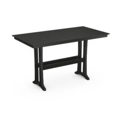 POLYWOOD Farmhouse Trestle 37" X 72" Bar Table -HomeNest Store Farmhouse Trestle 37x72 Bar Table PLB83 T1L1BL Black