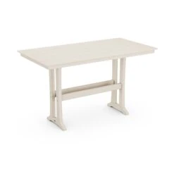 POLYWOOD Farmhouse Trestle 37" X 72" Bar Table -HomeNest Store Farmhouse Trestle 37x72 Bar Table PLB83 T1L1SA Sand