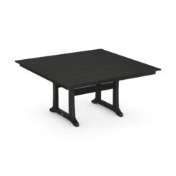 POLYWOOD Farmhouse Trestle 59" Dining Table -HomeNest Store Farmhouse Trestle 59 Inch Dining Table PL85 T1L1BL Black