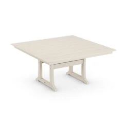 POLYWOOD Farmhouse Trestle 59" Dining Table -HomeNest Store Farmhouse Trestle 59 Inch Dining Table PL85 T1L1SA Sand