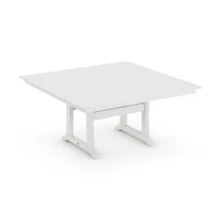 POLYWOOD Farmhouse Trestle 59" Dining Table -HomeNest Store Farmhouse Trestle 59 Inch Dining Table PL85 T1L1WH White