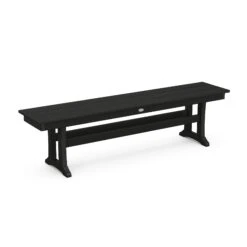 POLYWOOD Farmhouse Trestle 65" Bench -HomeNest Store Farmhouse Trestle 65 Inch Bench PL36 T1L1BL Black