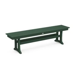 POLYWOOD Farmhouse Trestle 65" Bench -HomeNest Store Farmhouse Trestle 65 Inch Bench PL36 T1L1GR Green