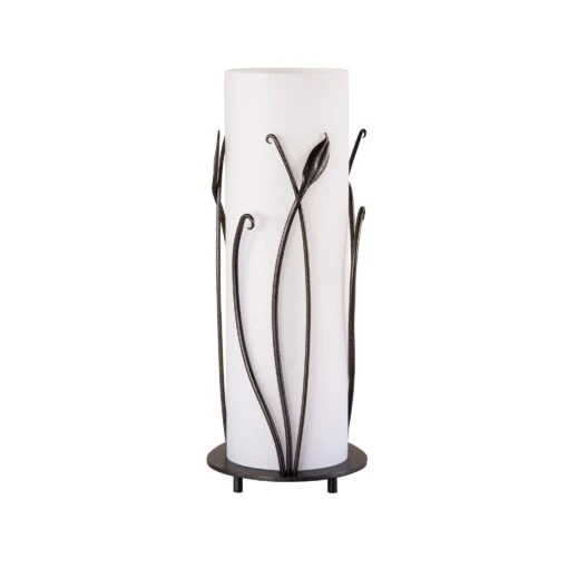 Forged Leaves And Glass Table Lamp